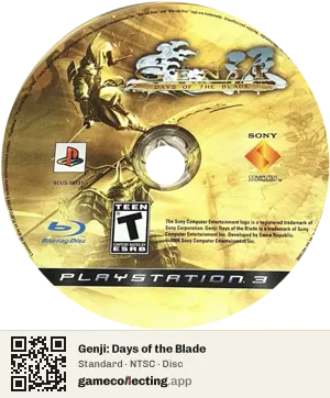 Genji: Days of the Blade PlayStation 3, NTSC disc