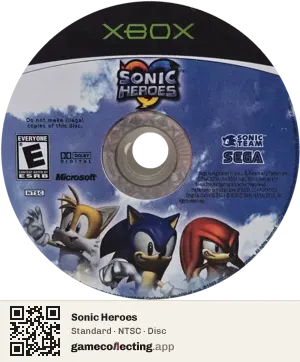 Sonic Heroes Xbox, NTSC disc