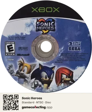 Sonic Heroes Xbox, NTSC disc