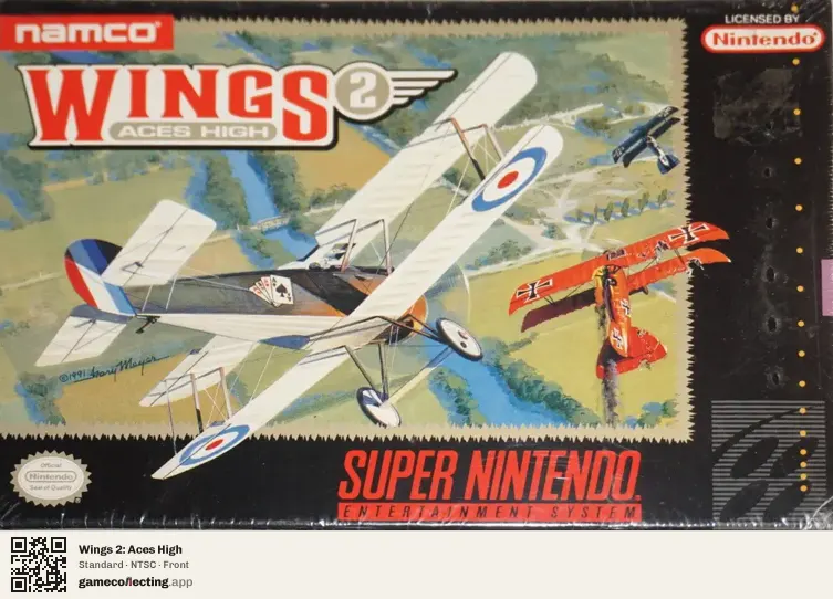Wings 2: Aces High Super Nintendo Entertainment System, NTSC box front