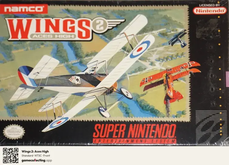 Wings 2: Aces High Super Nintendo Entertainment System, NTSC box front