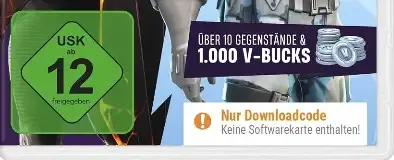 Fortnite, the USK square on its front
