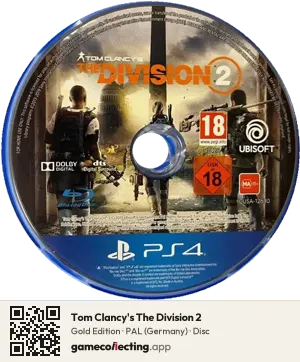 Tom Clancy's The Division 2 PlayStation 4, PAL disc