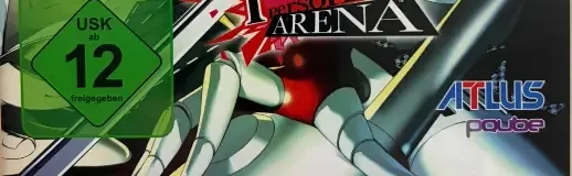 Persona 4 Arena, the USK square on its front