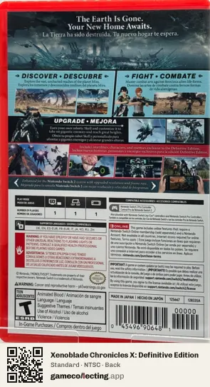 Xenoblade Chronicles X: Definitive Edition Nintendo Switch 2, NTSC box back