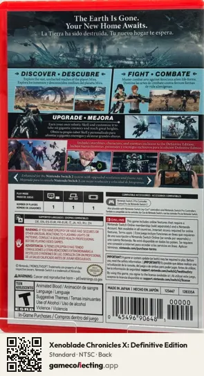 Xenoblade Chronicles X: Definitive Edition Nintendo Switch 2, NTSC box back
