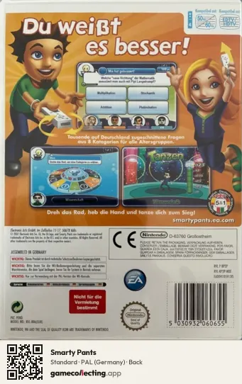 Smarty Pants Nintendo Wii, Germany box back