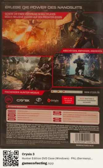 Crysis 3 Computer, Germany box back