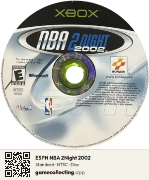 ESPN NBA 2Night 2002 Xbox, NTSC disc