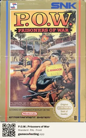 P.O.W.: Prisoners of War Nintendo Entertainment System, PAL box front