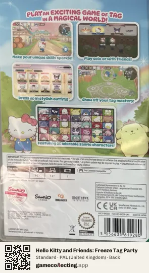 Hello Kitty and Friends: Freeze Tag Party Nintendo Switch, United Kingdom box back