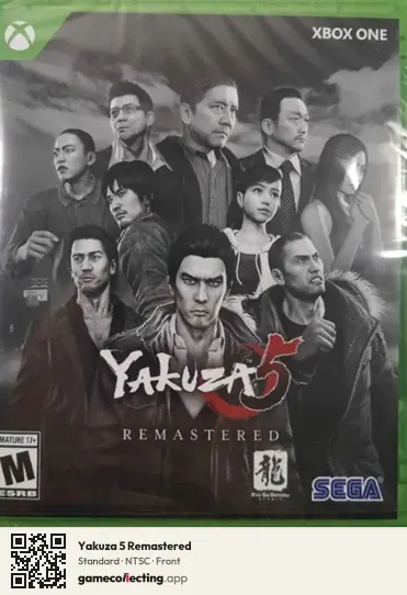Yakuza 5 Remastered Xbox One, NTSC box front