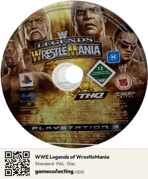 WWE Legends of WrestleMania PlayStation 3, PAL disc