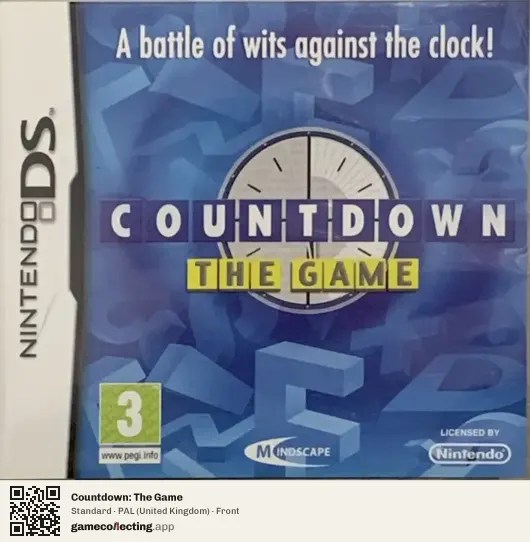 Countdown: The Game Nintendo DS, United Kingdom box front