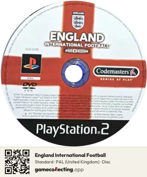 England International Football PlayStation 2, PAL disc