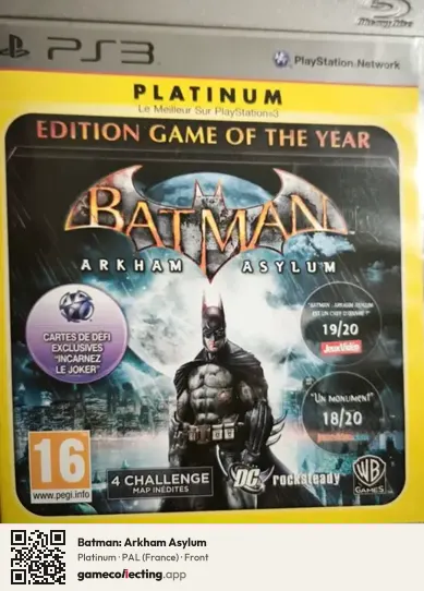 Batman: Arkham Asylum PlayStation 3, France box front