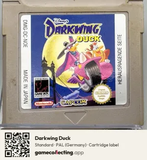 Darkwing Duck Game Boy, PAL cartridge label