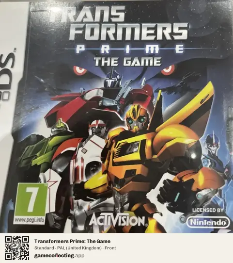 Transformers Prime: The Game Nintendo DS, United Kingdom box front