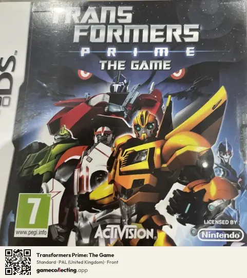 Transformers Prime: The Game Nintendo DS, United Kingdom box front