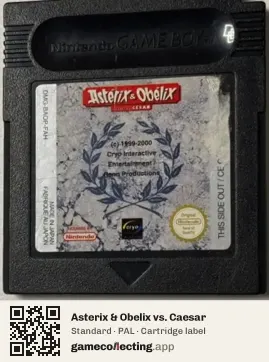 Asterix & Obelix vs. Caesar Game Boy Color, PAL cartridge label
