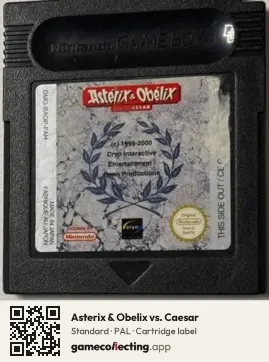 Asterix & Obelix vs. Caesar Game Boy Color, PAL cartridge label