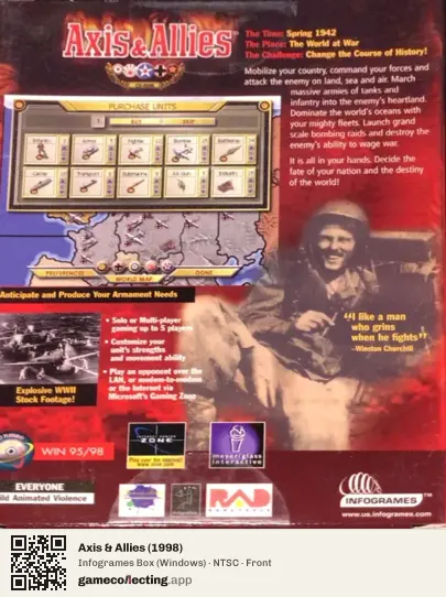 Axis & Allies (1998) Computer, NTSC box front