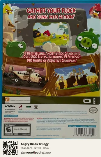 Angry Birds Trilogy Nintendo Wii U, NTSC box back