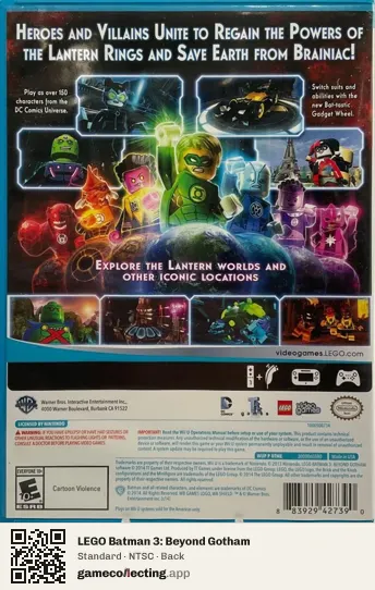 LEGO Batman 3: Beyond Gotham Nintendo Wii U, NTSC box back