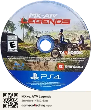 MX vs. ATV Legends PlayStation 4, NTSC disc