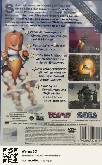 Worms 3D PlayStation 2, Germany box back