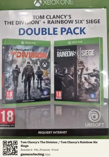 Tom Clancy's The Division / Tom Clancy's Rainbow Six Siege Xbox One, France box front