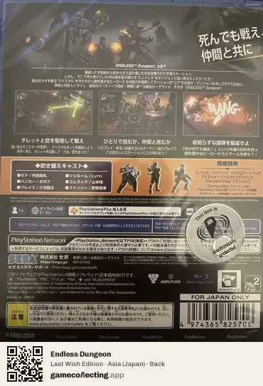 Endless Dungeon PlayStation 4, Asia box back