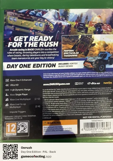 Onrush Xbox One, PAL box back
