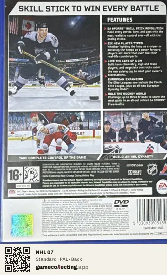 NHL 07 PlayStation 2, PAL box back