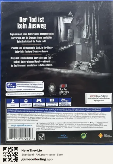 Here They Lie PlayStation 4, Germany box back