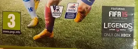 FIFA 15, the PEGI square on its front