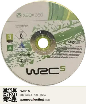 WRC 5 Xbox 360, PAL disc