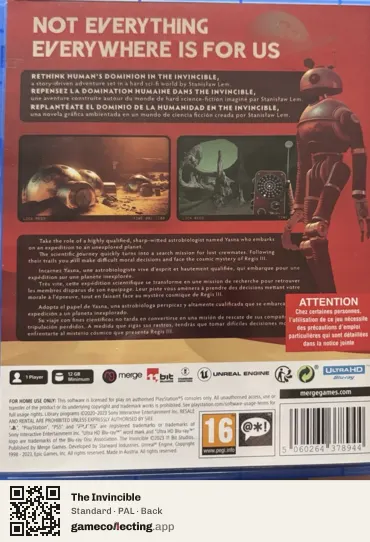 The Invincible PlayStation 5, PAL box back