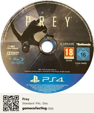 Prey PlayStation 4, PAL disc