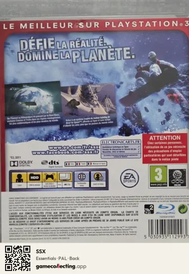 SSX PlayStation 3, PAL box back