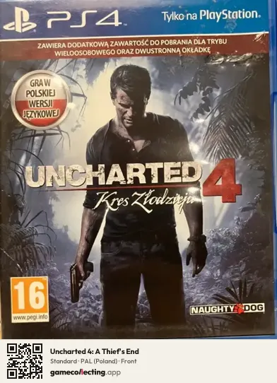 Uncharted 4: A Thief's End PlayStation 4, Poland box front