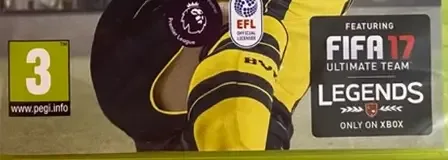 FIFA 17, the PEGI square on its front