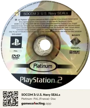 SOCOM 3: U.S. Navy SEALs PlayStation 2, PAL disc