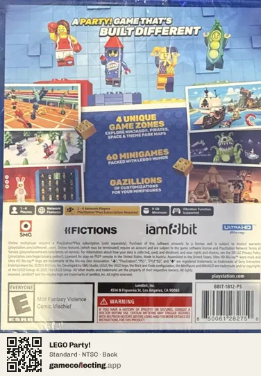 LEGO Party! PlayStation 5, NTSC box back