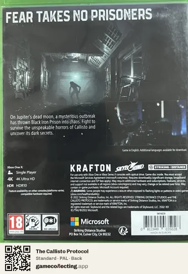 The Callisto Protocol Xbox One, PAL box back