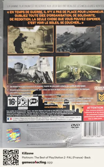 Killzone PlayStation 2, France box back