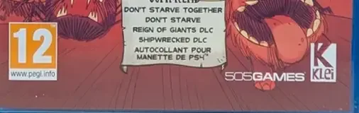 Don't Starve, the PEGI square on its front