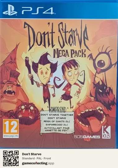 Don't Starve PlayStation 4, PAL box front
