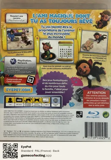 EyePet PlayStation 3, France box back