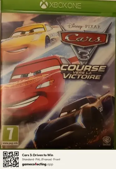 Cars 3: Driven to Win Xbox One, France box front